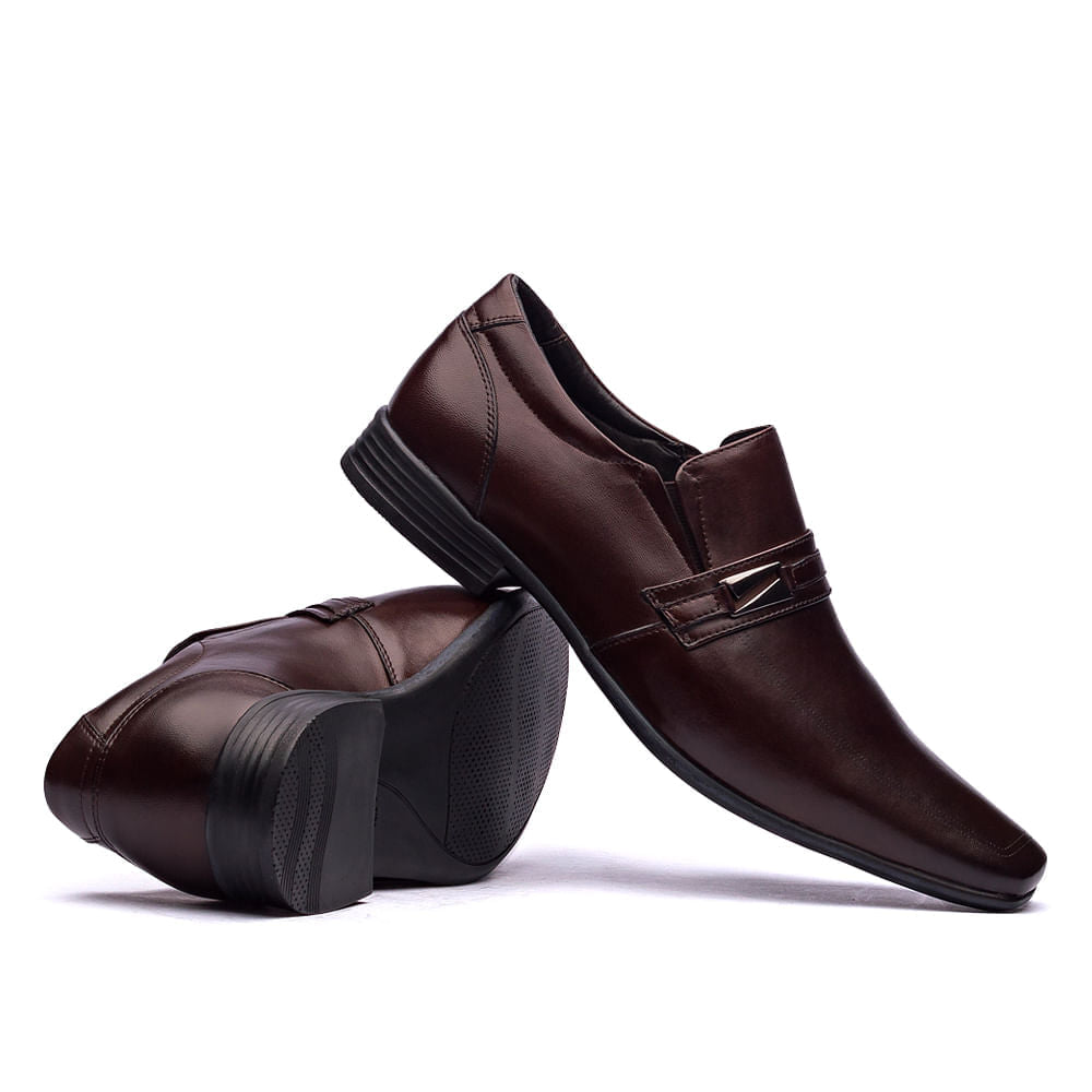 Mocassim Masculino Social Fascar Lite Marrom Em Couro