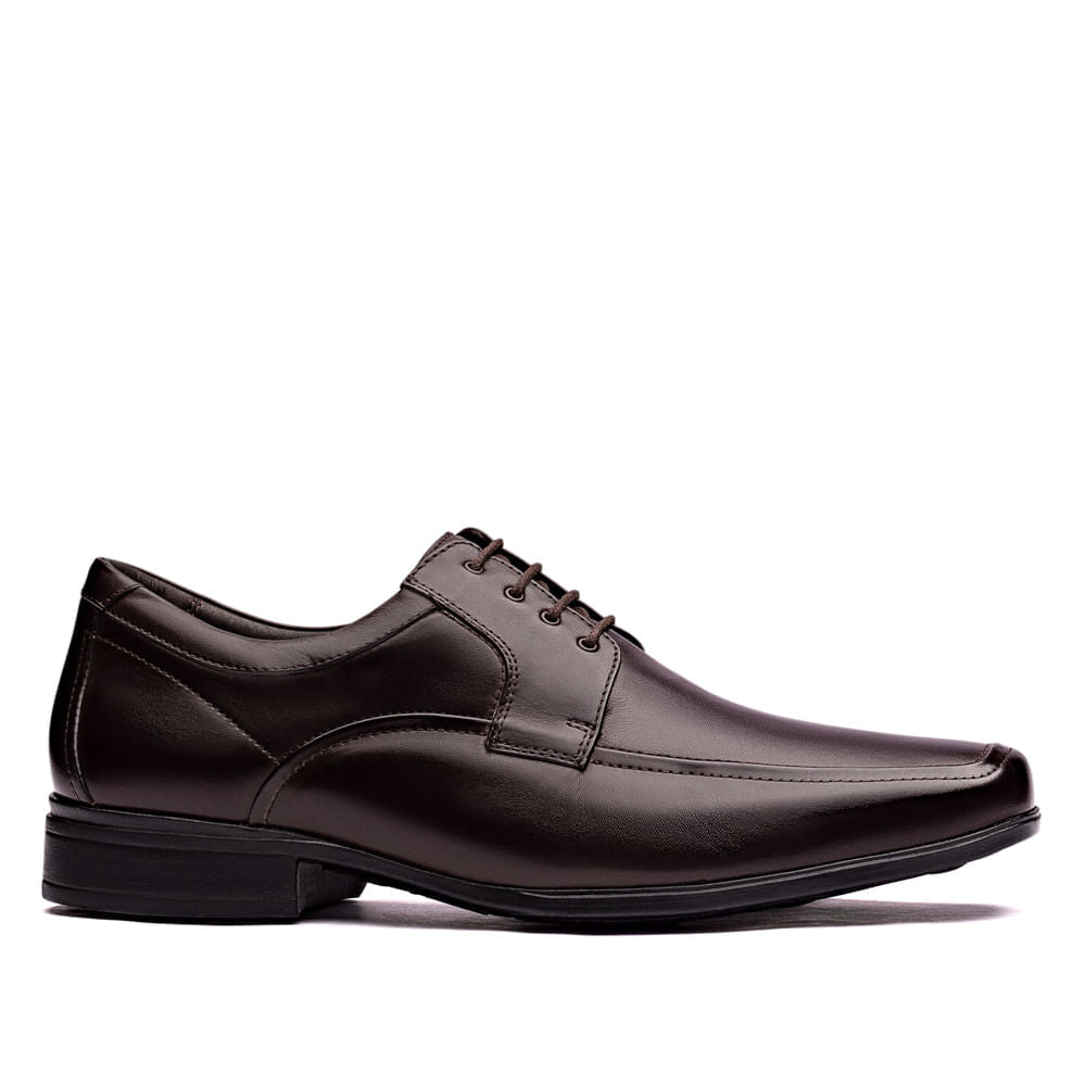 Sapato Masculino Social Fascar Active Air Flow Derby Marrom Em Couro