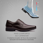 Sapato Masculino Social Fascar Active Air Flow Derby Em Couro