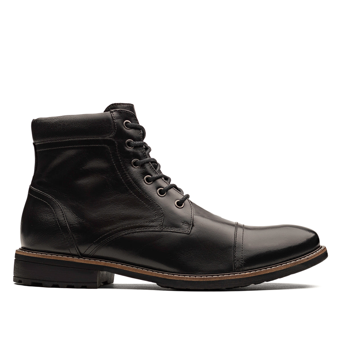 Bota Masculina Casual Fascar Em Preta Couro