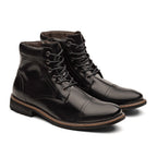 Bota Masculina Casual Fascar Em Preta Couro