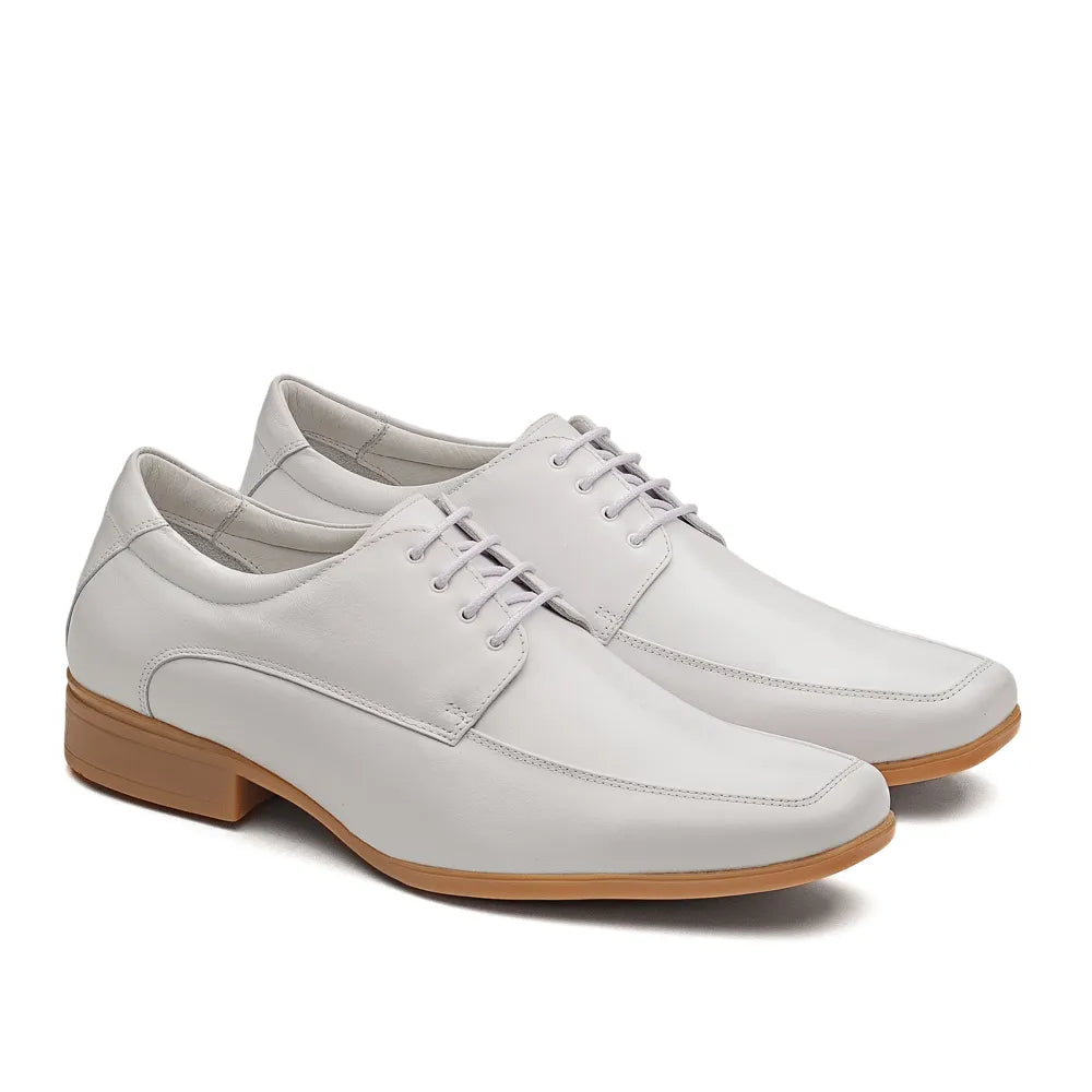 Sapato Masculino Casual Fascar Active Air Flow Branco Em Couro