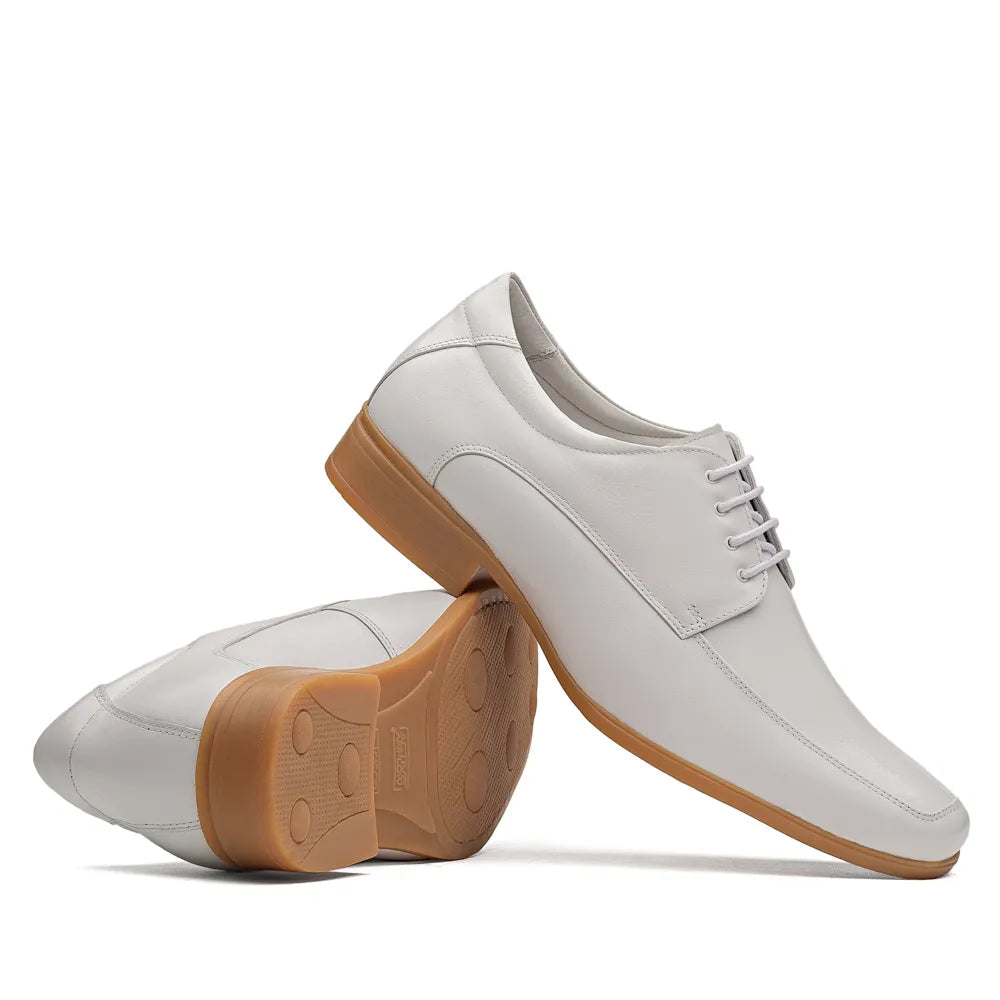 Sapato Masculino Casual Fascar Active Air Flow Branco Em Couro