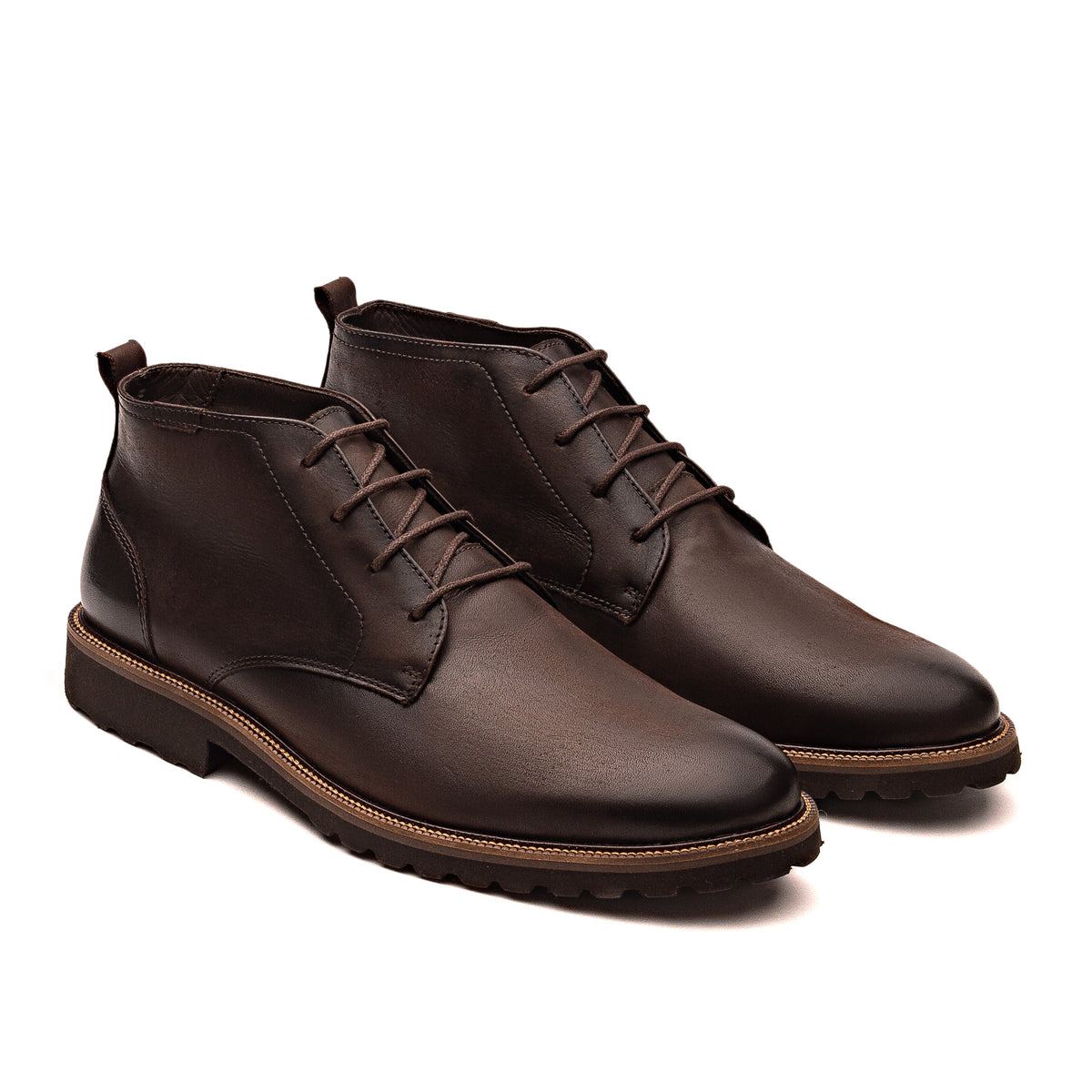 Bota Masculina Casual Fascar Lite Marrom Em Couro