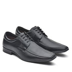 Sapato Masculino Social Fascar Lite Derby Preto Em Couro