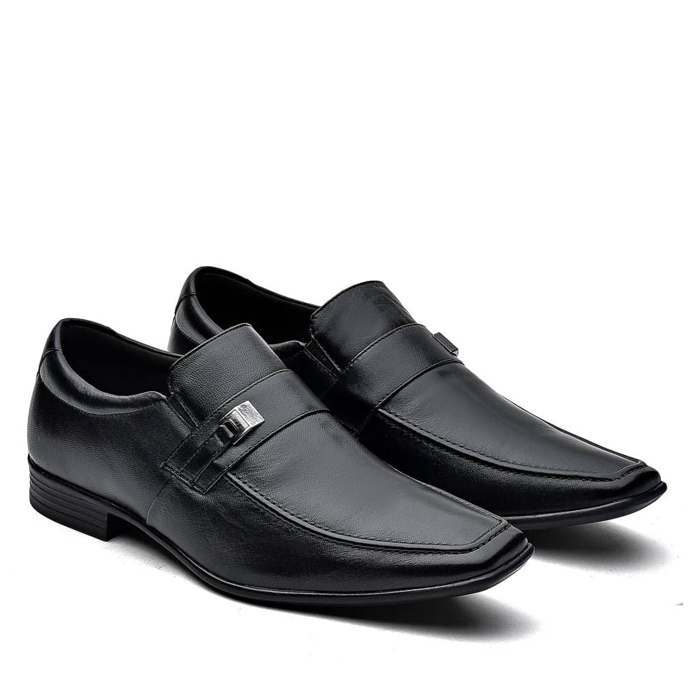 Sapato Masculino Social Fascar Lite Derby Preto Em Couro