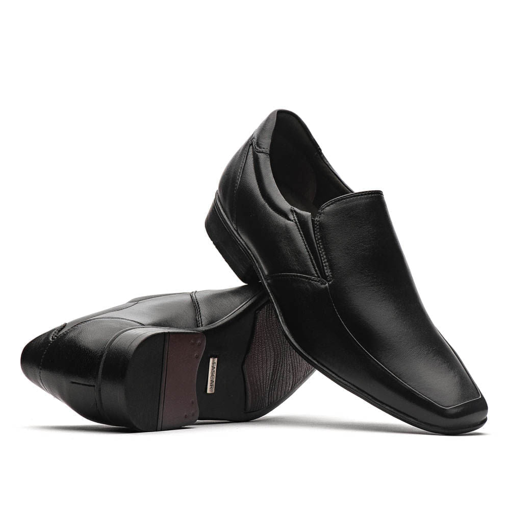 Mocassim Masculino Social Fascar Preto Em Couro