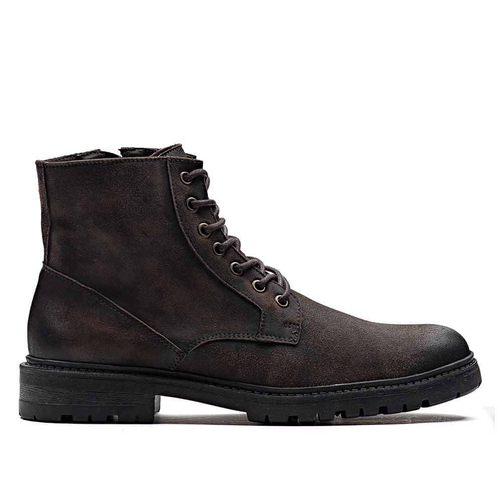 Bota Masculina Casual Fascar Marrom Em Couro