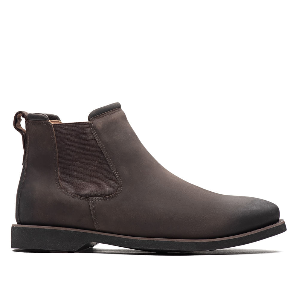 Bota Masculina Casual Fascar Chelsea Marrom Em Couro