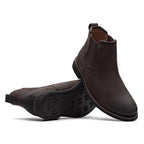 Bota Masculina Casual Fascar Chelsea Marrom Em Couro