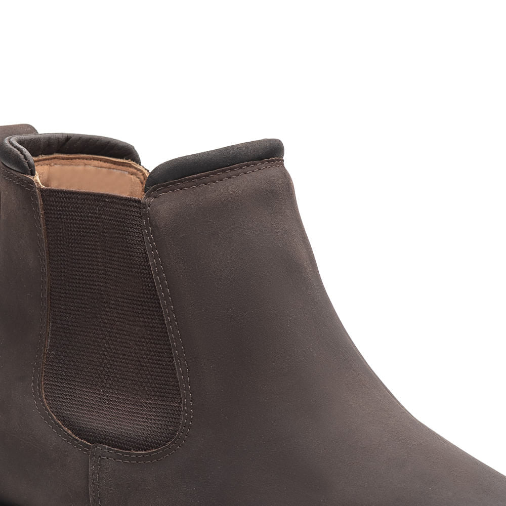 Bota Masculina Casual Fascar Chelsea Marrom Em Couro