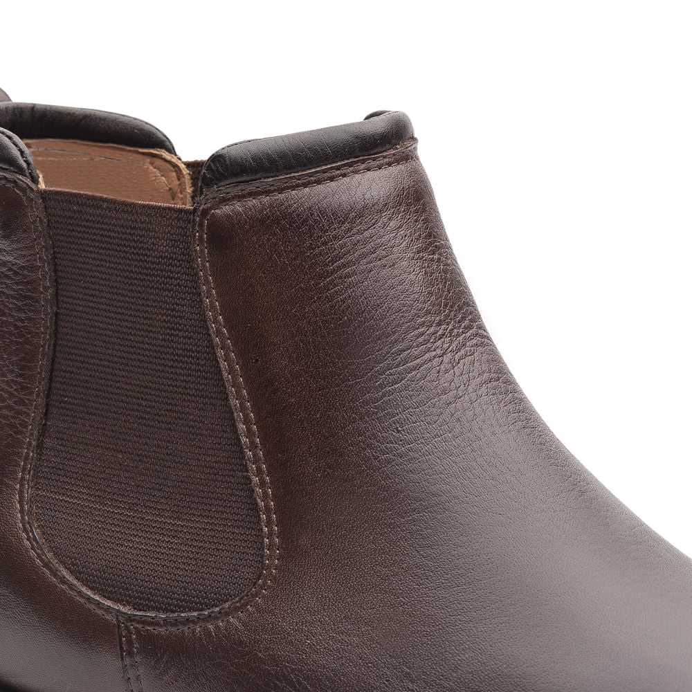Bota Masculina Casual Fascar Chelsea Marrom Em Couro
