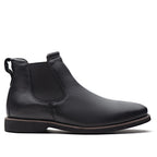 Bota Masculina Casual Fascar Chelsea Preta Em Couro