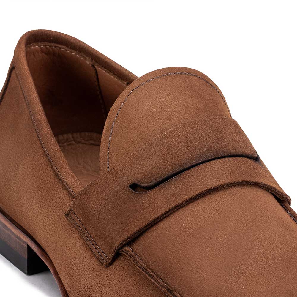 Mocassim Masculino Casual Fascar Marrom Em Couro