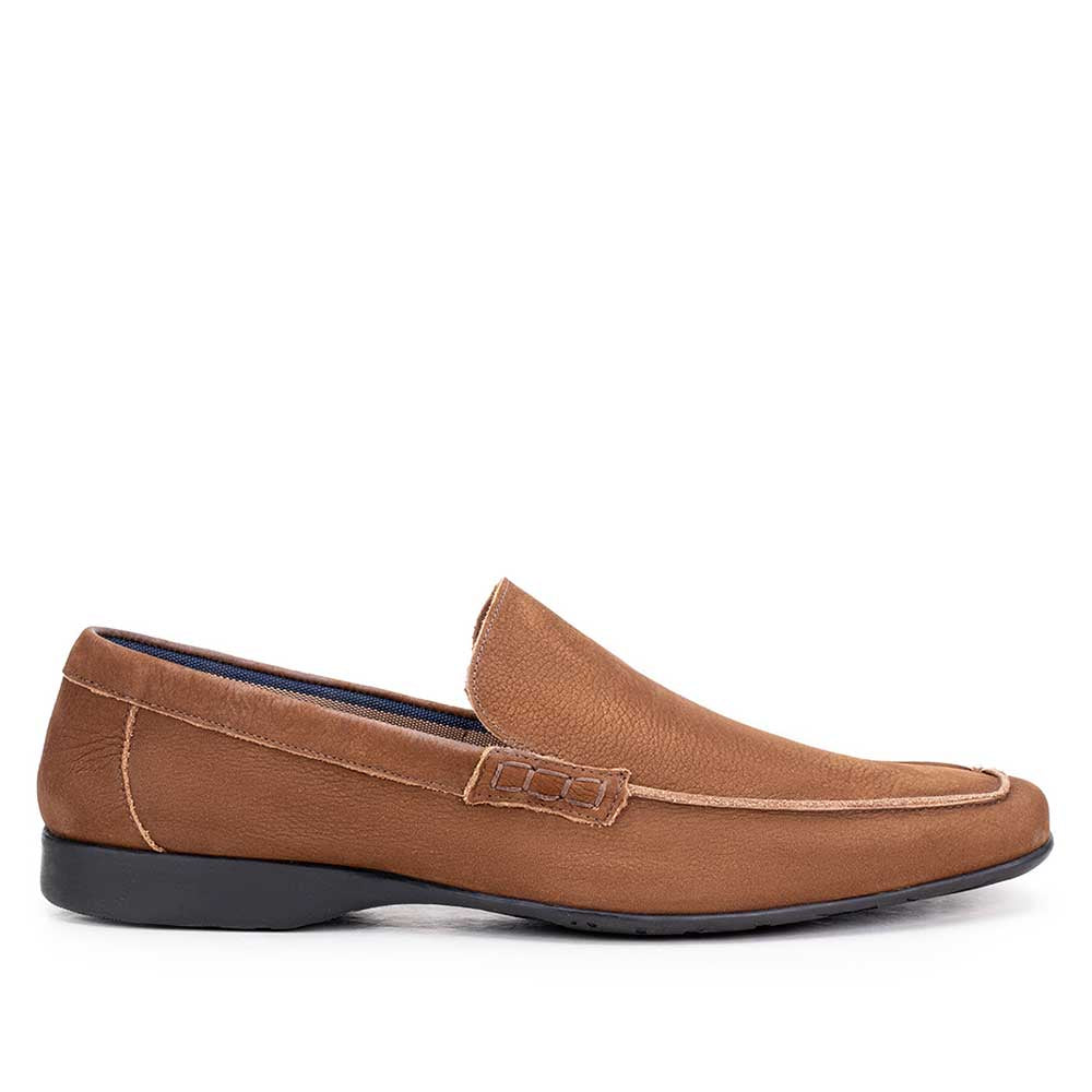 Mocassim Masculino Casual Fascar Viseu Marrom Em Couro