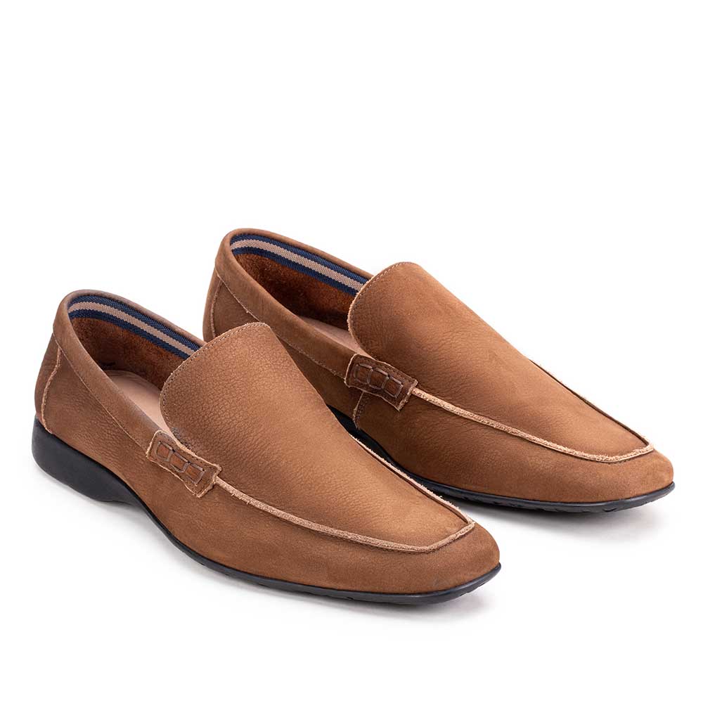 Mocassim Masculino Casual Fascar Viseu Marrom Em Couro