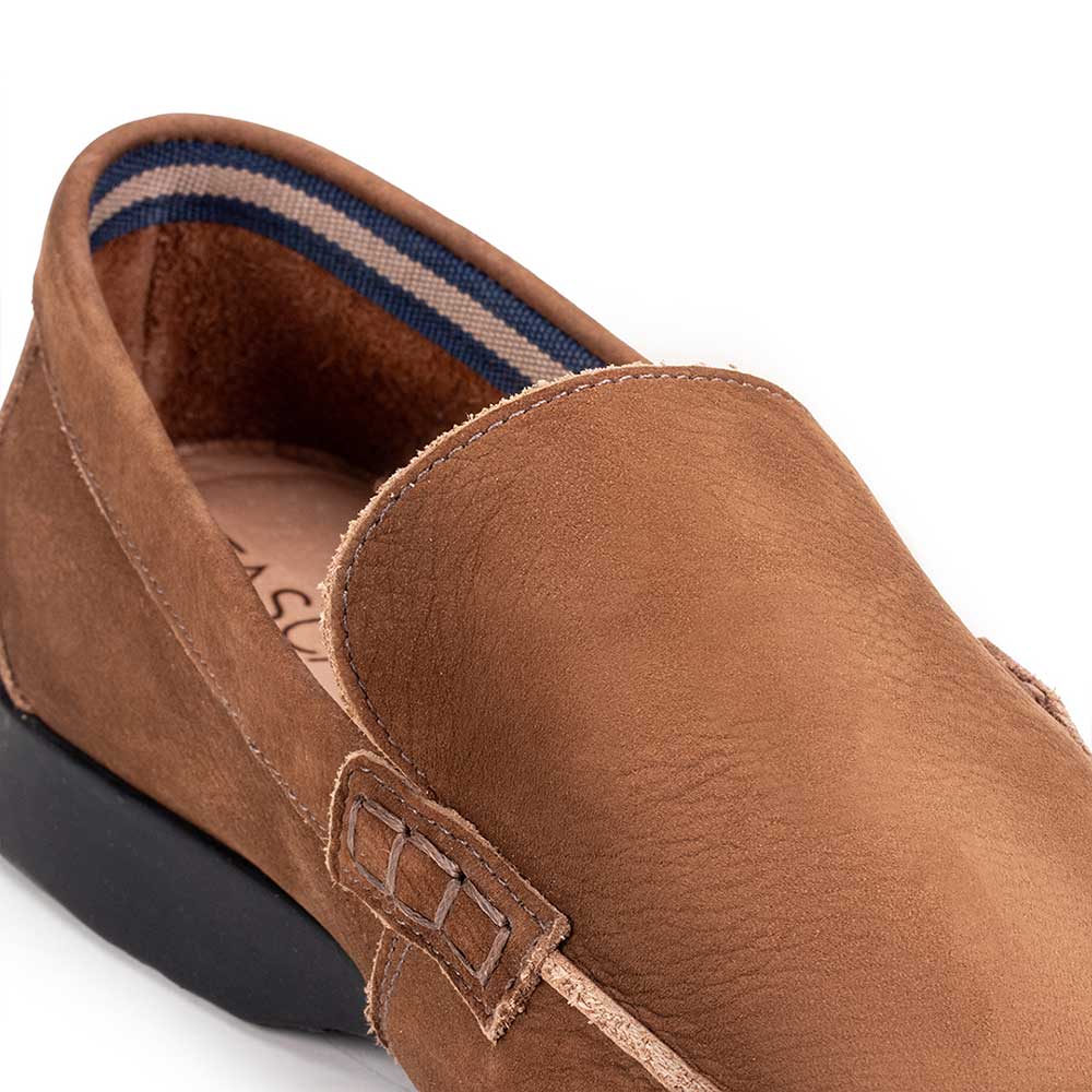Mocassim Masculino Casual Fascar Viseu Marrom Em Couro
