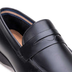 Mocassim Masculino Casual Fascar Viseu Penny Loafer Preto Em Couro