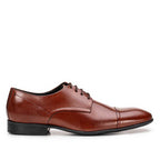 Sapato Masculino Social Fascar Derby Cap Toe Marrom Em Couro