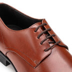 Sapato Masculino Social Fascar Derby Cap Toe Marrom Em Couro
