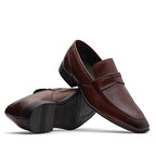 Mocassim Masculino Social Fascar Penny Loafer Marrom Em Couro