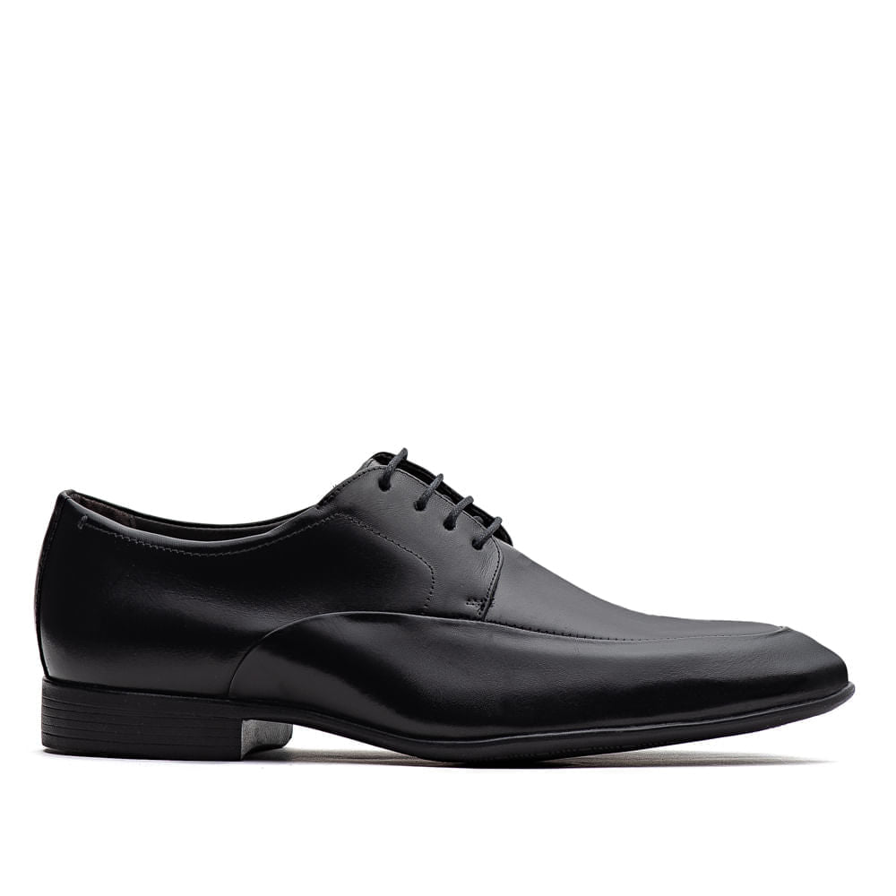 Sapato Masculino Social Fascar Derby Preto Em Couro
