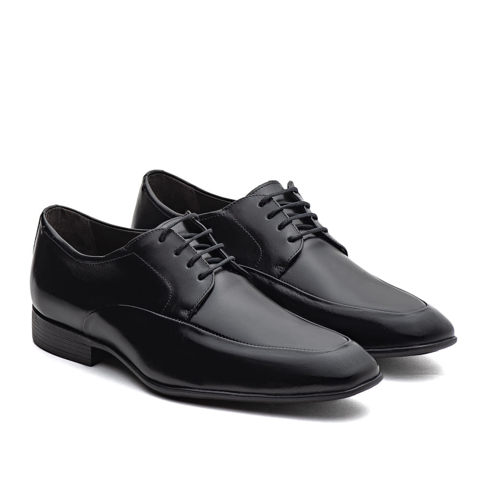 Sapato Masculino Social Fascar Derby Preto Em Couro