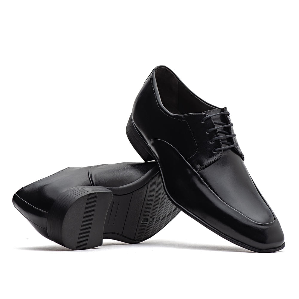 Sapato Masculino Social Fascar Derby Preto Em Couro