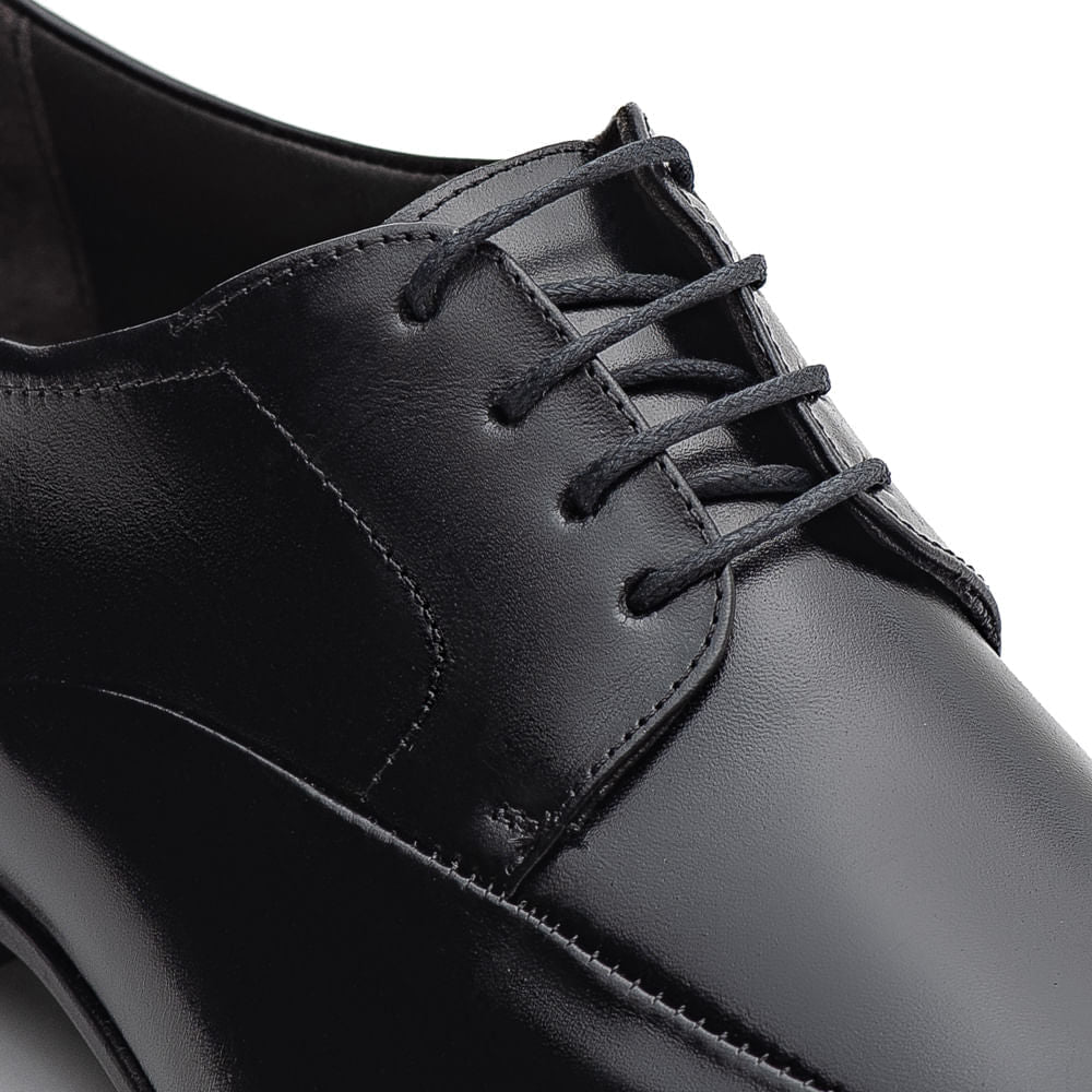Sapato Masculino Social Fascar Derby Preto Em Couro