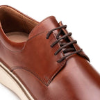 Sapato Masculino Casual Fascar Mafra Derby Marrom Em Couro