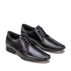Sapato Masculino Social Com Salto Interno Fascar Altus Derby Preto Em Couro