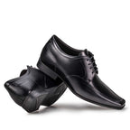 Sapato Masculino Social Com Salto Interno Fascar Altus Derby Preto Em Couro