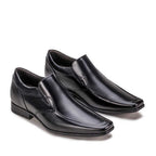Mocassim Masculino Social Com Salto Interno Fascar Altus Preto Em Couro