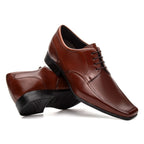 Sapato Masculino Social Com Salto Interno Fascar Altus Derby Marrom Em Couro