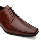 Sapato Masculino Social Com Salto Interno Fascar Altus Derby Marrom Em Couro