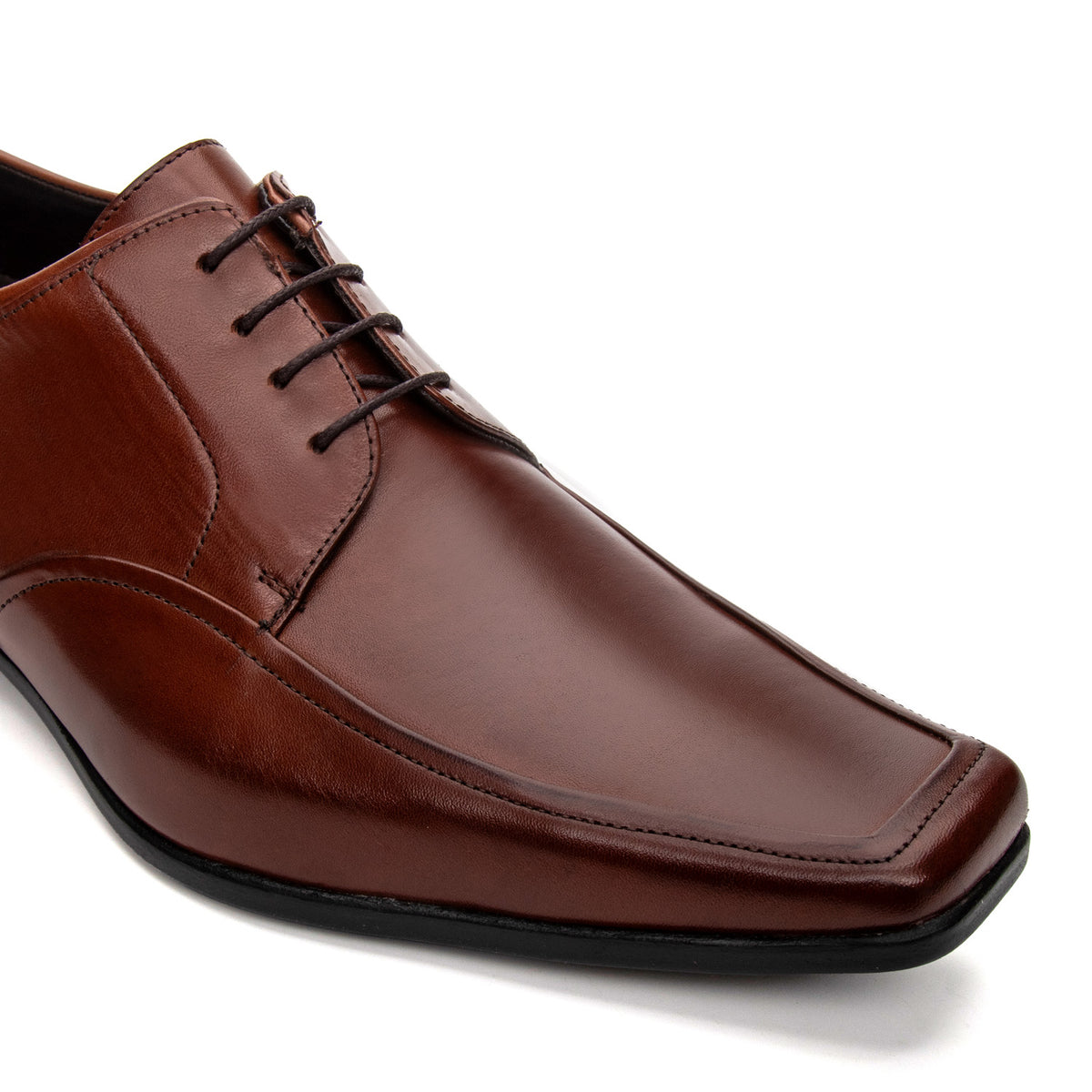 Sapato Masculino Social Com Salto Interno Fascar Altus Derby Marrom Em Couro