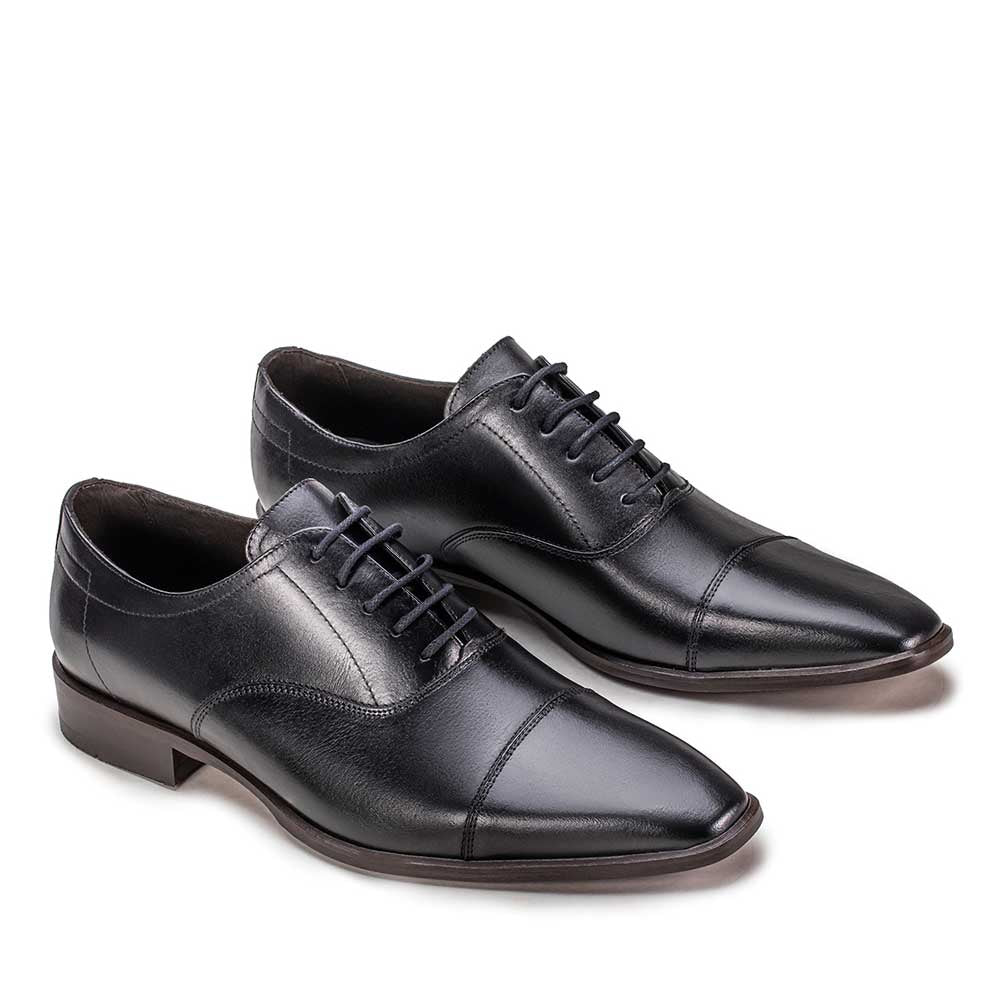 Sapato Social Masculino Fascar Oxford Cap Toe Em Couro