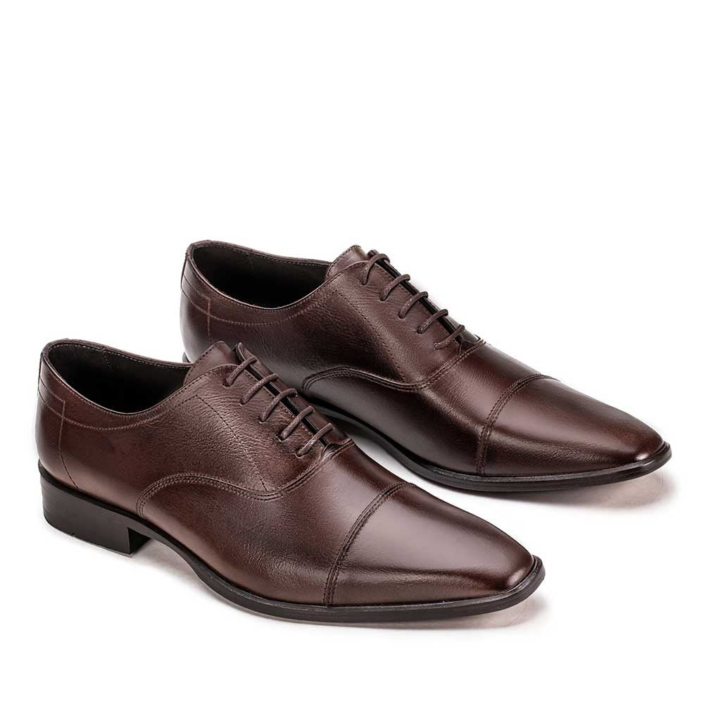 Sapato Social Masculino Fascar Oxford Cap Toe Em Couro