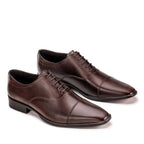Sapato Social Masculino Fascar Oxford Cap Toe Em Couro