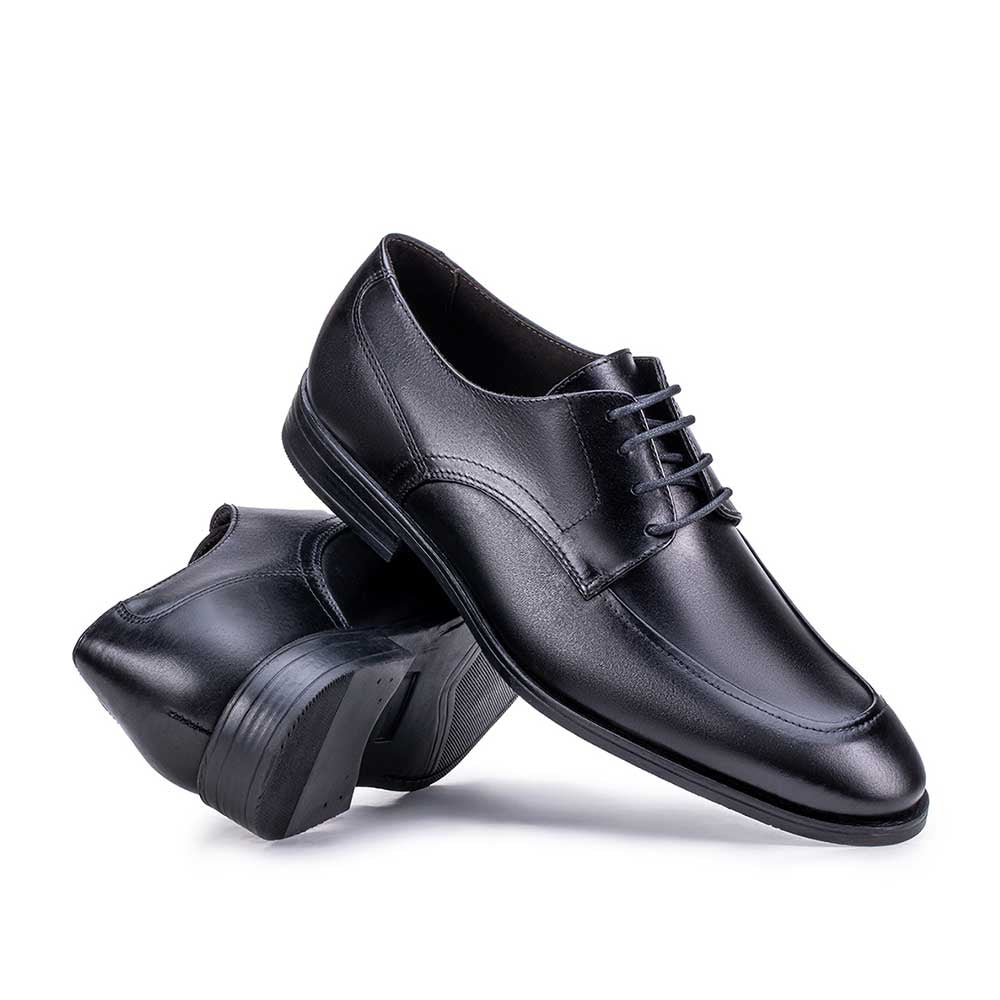 Sapato Masculino Social Fascar Derby Preto Em Couro