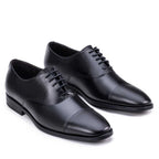 Sapato Masculino Social Fascar Oxford Cap Toe Preto Em Couro