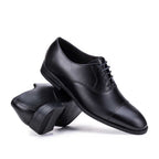 Sapato Masculino Social Fascar Oxford Cap Toe Preto Em Couro