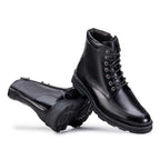 Bota Masculina Casual Fascar Preta Em Couro