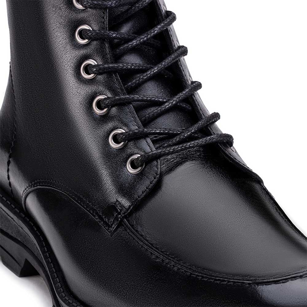 Bota Masculina Casual Fascar Preta Em Couro