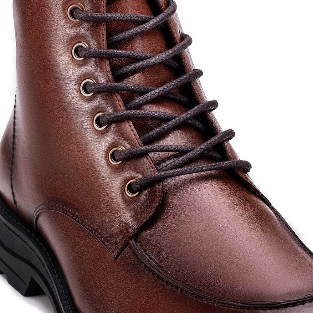 Bota Masculina Casual Fascar Marrom Em Couro