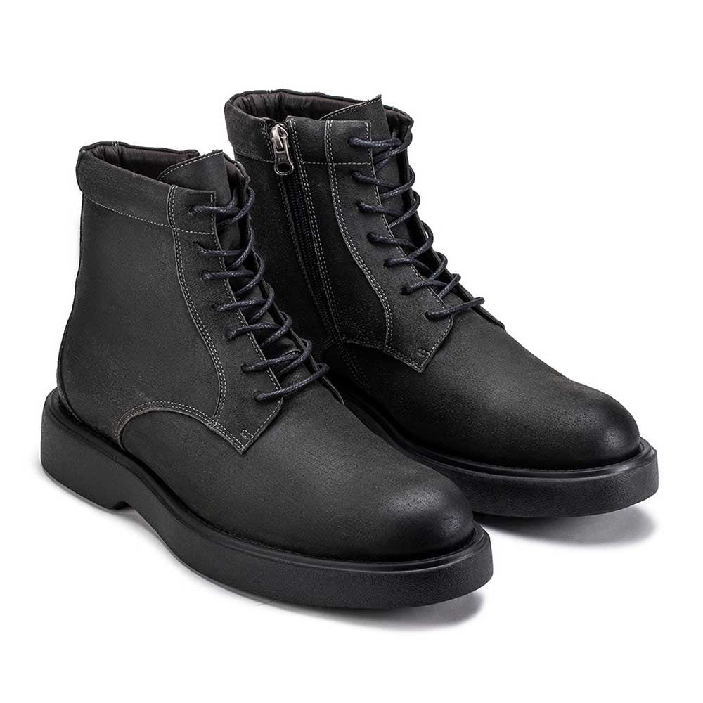 Bota Masculina Casual Fascar Lite Cinza Em Couro