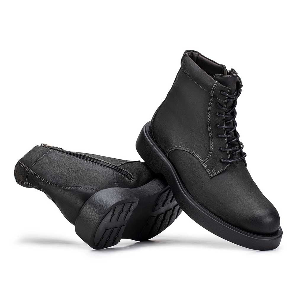 Bota Masculina Casual Fascar Lite Cinza Em Couro