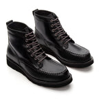 Bota Masculina Casual Fascar Moc Toe Preta Em Couro