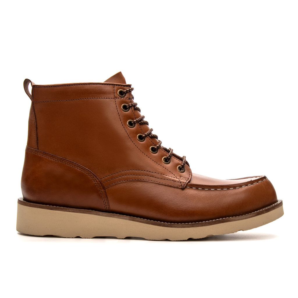 Bota Casual Masculina Fascar Moc Toe Marrom Em Couro