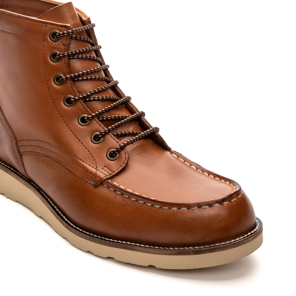 Bota Casual Masculina Fascar Moc Toe Marrom Em Couro